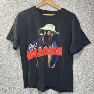 Post Malone Shirt Mens XL Black Cowboy Western Graphic Tee Music Posty Co